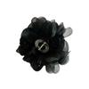 Large Tulle Bow With Pearls Clip Buckle Hair Ornament Black
