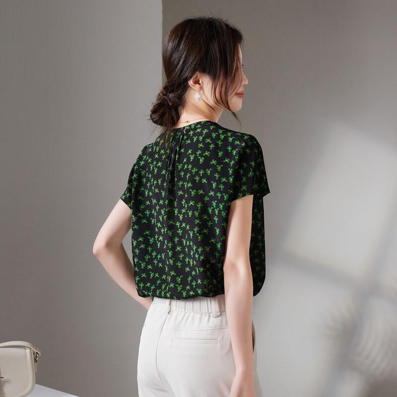 SOFSIL 2026 Summer Silk Short Sleeve Printed Shirt
