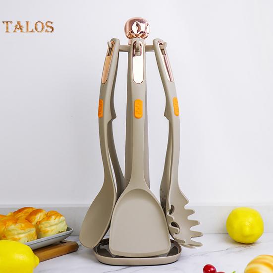 

7Pcs Kitchen Soup Spoon Not Sticky Stir-fried Comfortable Grip Practical Dining Room Cooking Scoop Utensils Set for Daily Use