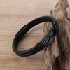Mens Womens Couple Metal Infinity Sign Leather Bracelet Magnetic Closure Charm Bracelet Leather Wristband Casual Jewelry