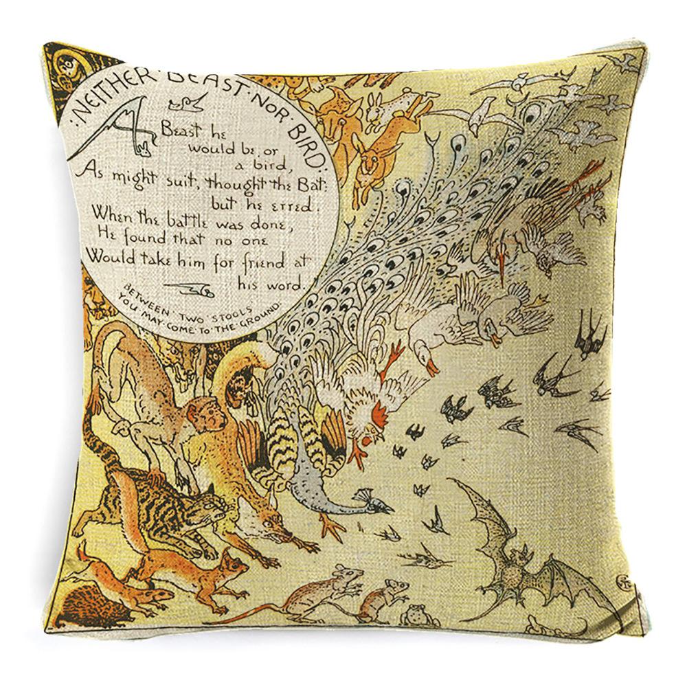 Pillow Ancient Greek Mythology Waist Support Office Sofa Cushion Home Bed Cushion Bedside Backrest