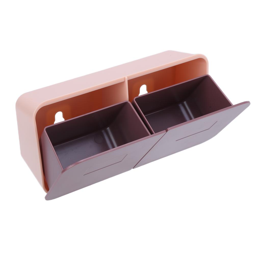Makeup Box Wall Mounted Cover Removable Washable Cotton Pad for Bathroom