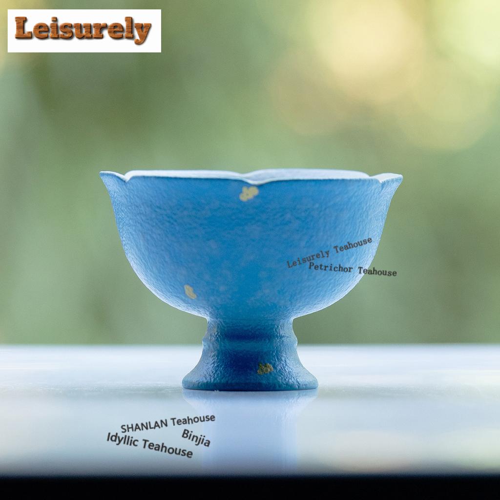 61ml Hand-painted Danrui Flower High Foot Teacup Retro Tea Bowl Jug Tea-tasting Fragrance Cup Jianzhan Master Cups For Tea Gift