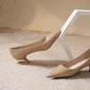 Professionelle High Heels Damen Spitz zulaufend Flacher Ausschnitt Große Größe Einzelne Schuhe Mikrofaser Schwarz Mittlerer Absatz OL Flugbegleiterin Kleid Arbeitskleidung
