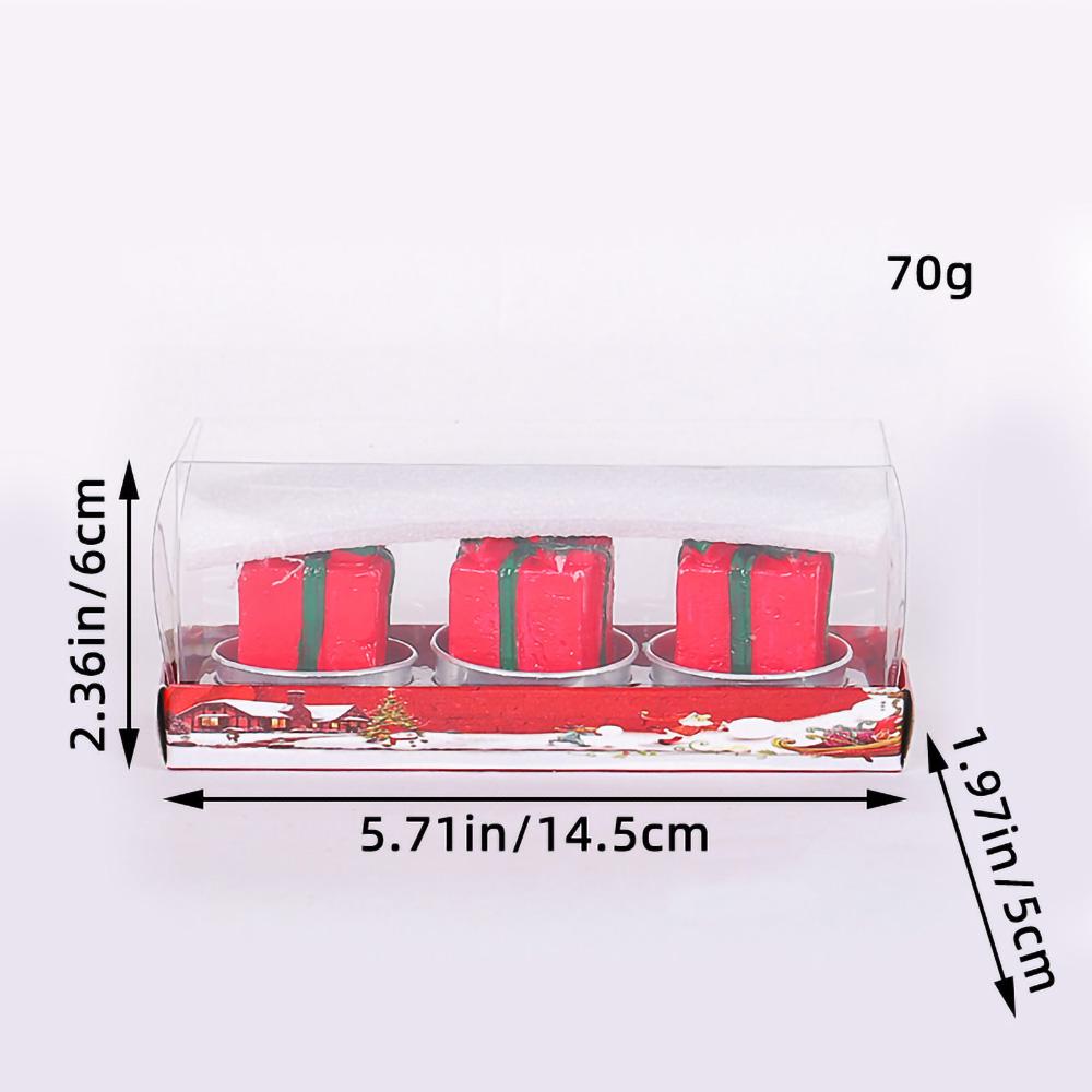 3pcs Christmas Craft Gift Candle Painted Decoration Christmas Gift Valentine'S Day Confession Proposal Props