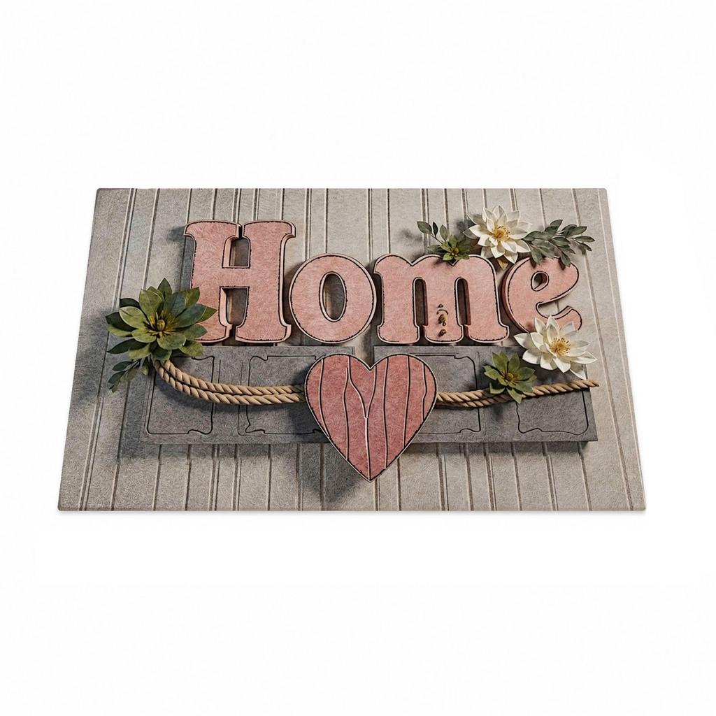 Modern Welcome Home Front Door, Velvet Entryway Doormat, Absorbent Easy Clean Indoor, 40 60