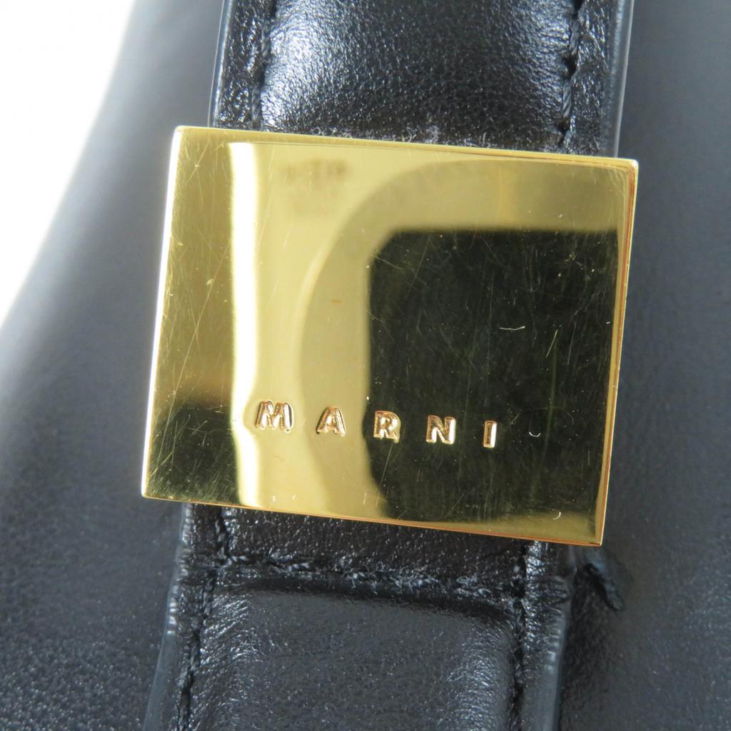 MARNI Shoulder Bag PRISMA puffer 2WAY hand black leather Women BMMP0130U1 Used