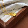 Gold-Plated Shaved Ice Pendant Necklace: Chinese Style Wealth Charm