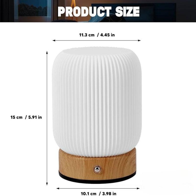 Night Light Touch 3 Color Infinite Dimming Rechargeable Wood Grain Bedside Lamp Bedroom Living Room Atmosphere Decoration Lamp