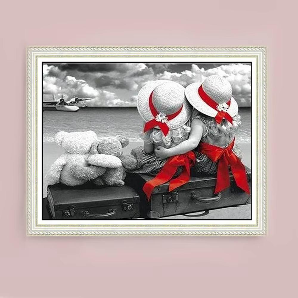 5D Diy Diamond Painting Black Red Landscape Full Round Drill Rhinestones Pictures Embroidery Rose Flower
