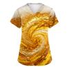 Women's V Neck Short Sleeve Work Shirt with Pockets Beer Festival Print Medical Nurse Scrub Top for Healthcare Professionals