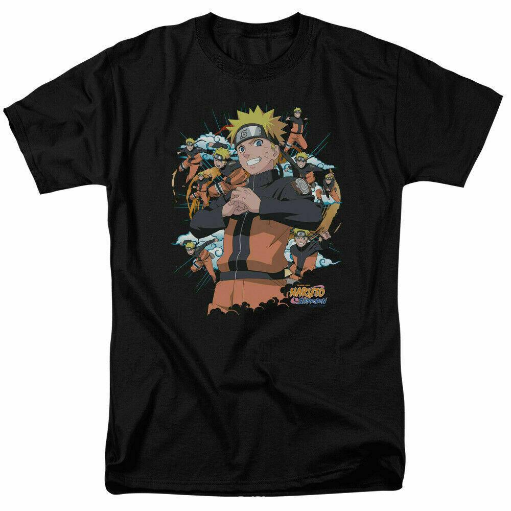 26 Naruto Shippuden Shadow Clone T Shirt Mens Licensed Cartoon Merchandise Black Unisex T-Shirt M