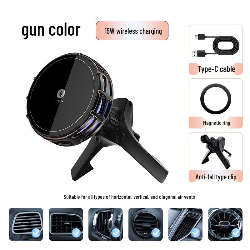 Universal 25W Magnetic Wireless Car Charger with Cooling & Heat Dissipation for Navigation and Phone Holder