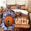 3D G-Grizzy And The Lemmings Bedding Set Printed Bed Set With Pillowcase Bed Duvet Cover Soft Queen King Size Bedclothes Home