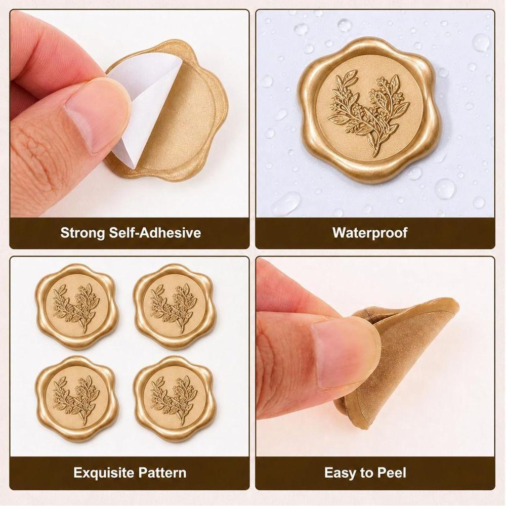 10pcs Vintage Style Wax Stamp Stickers Self-Adhesive Envelope Seal Stickers  Birthday Party