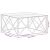 VidaXL Table basse argenté acier inoxydable et verre trempé 349977