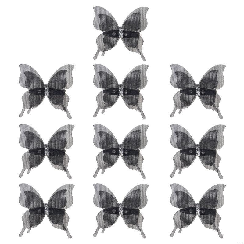 

10Pieces Sheer Butterfly Pin Decorative Safety Pin Curtain Decoration Accessory X3UC чёрный
