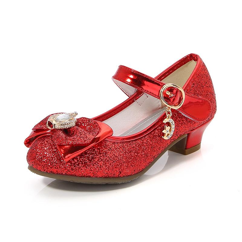 Zapatos de Cuero para Niños Dulces Zapatos de Princesa con Lazo para Niñas Elegantes Casuales Tacones Altos para Niños para Fiesta de Boda Moda Versátil