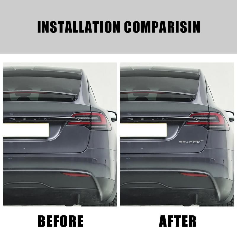 ABS 3D Space X Logo Badge Sticker For Tesla Model Y S 3 Model X Car Badge Fender Side Decal Emblem Trunk Auto Styling Accessorie