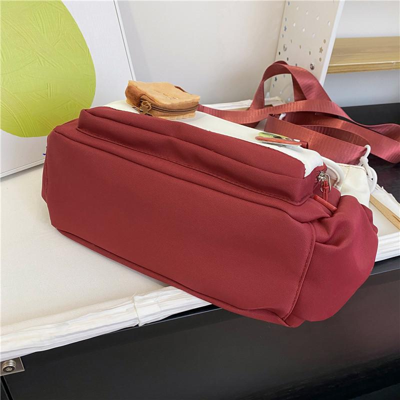 Oxford Shoulder Bag Cute Tote Bag Cartoon Handbag & Purse Pendant Badge Decor Crossbody Bags For Women
