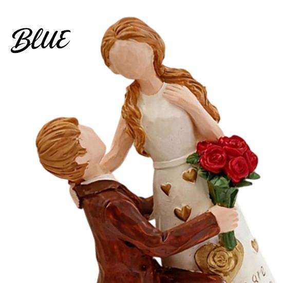 Exclusive Love Symbol Figurines for Decor Faceless Wedding Couple Figurine Resin Statue Romantic Proposal Tabletop Sculpture Living Room Ornament
