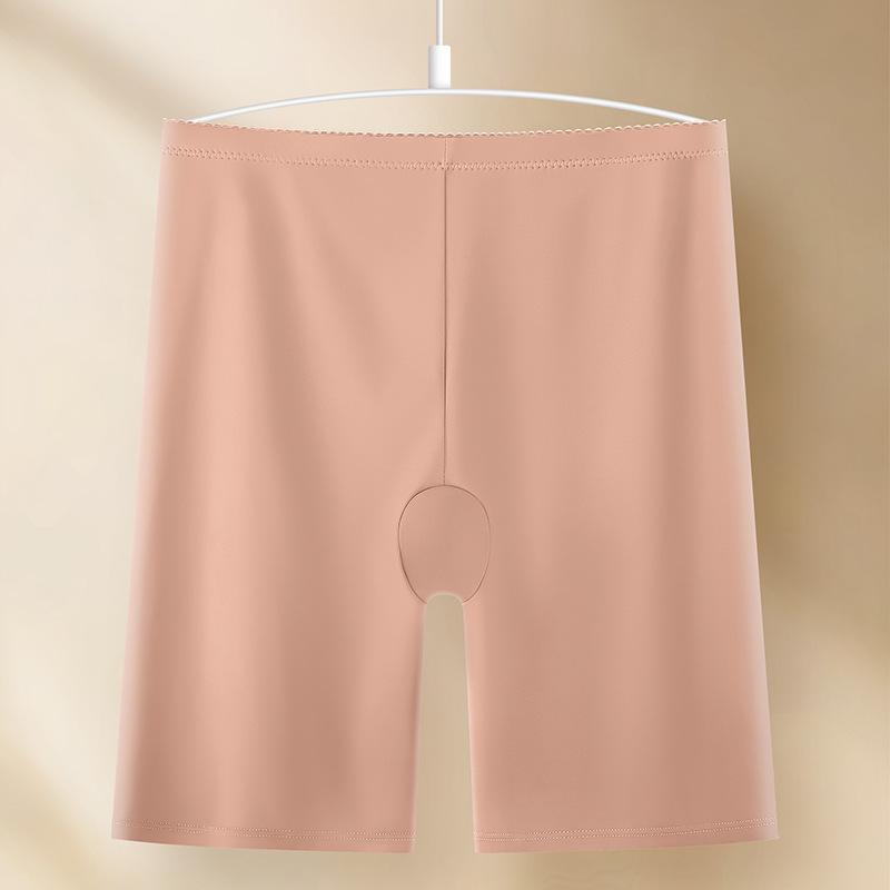 Plus Size Women's Summer Ice Silk Breathable Traceless Anti Slip High Waist Quarter Leggings