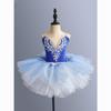 Paillettbesatt hvit ballett-tutu-kjole jenter jazzdanskostymer barn ballerinatutu barn selskapsdans