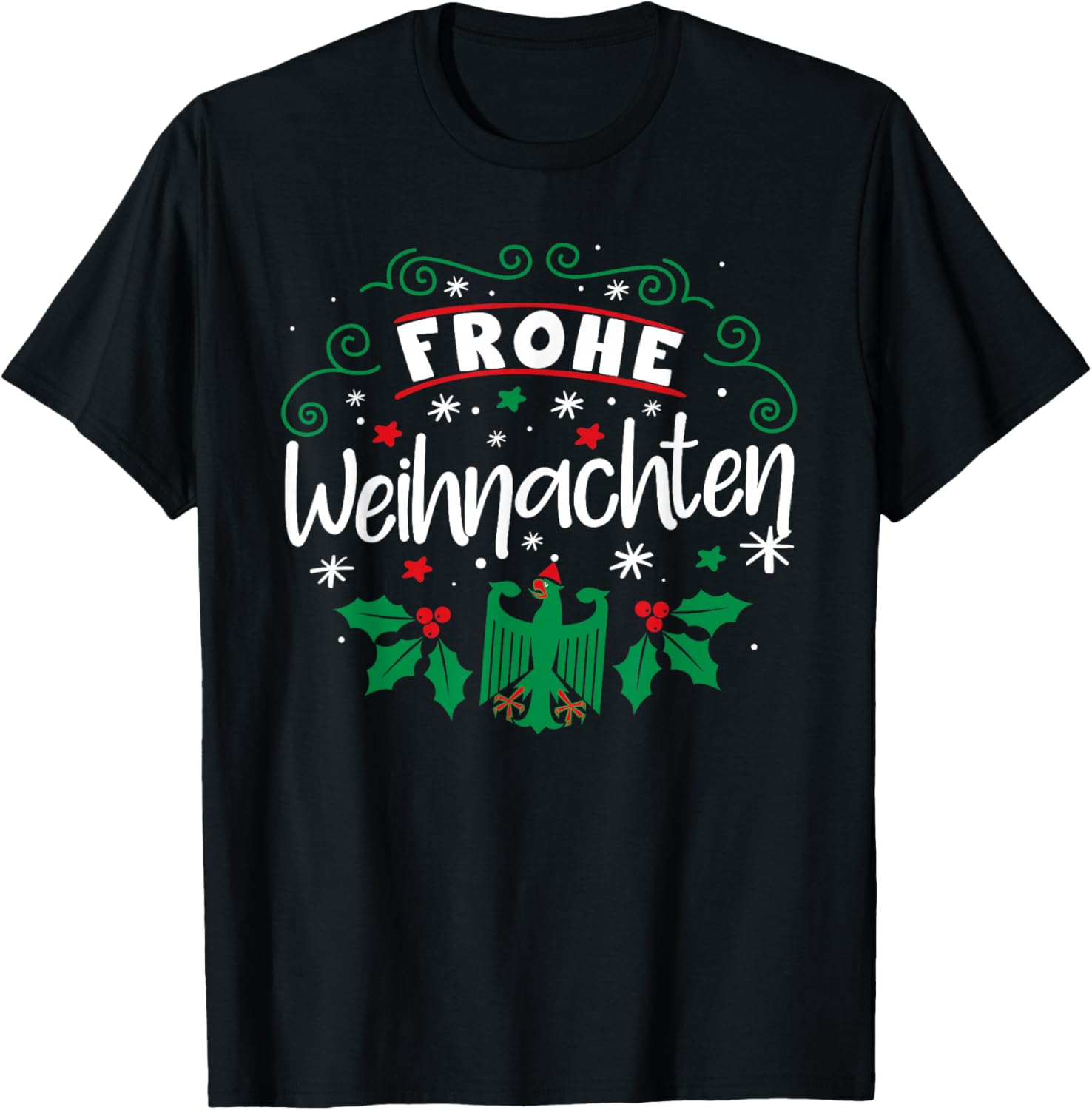 Frohe Weihnachten GerUnisex Christmas Holiday GerUnisexy TShirt Print Original Design Gifts T Shirts Graphic Tee Camisas Streetwear S