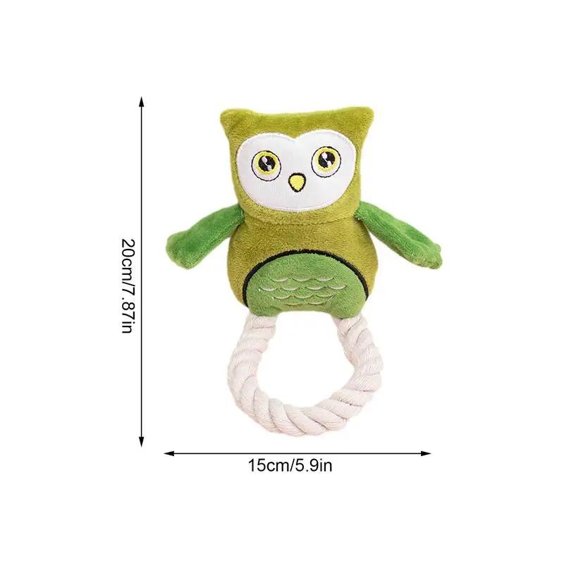 Dog plush squeaky toy cotton rope owl toy chew-resistant dog toy pet self-entertainment interactive creative toy