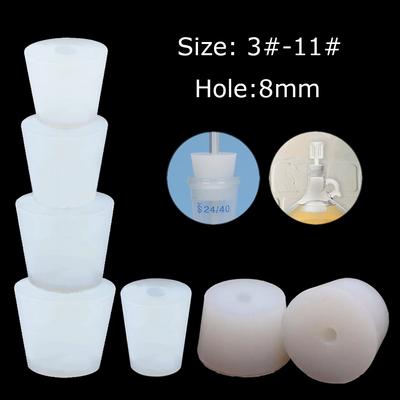 1pcs Silicone Stoppers With Hole Conical Rubber Plugs Test Tube Stoppers For Laboratory Triangular Flasks Plugging Holes