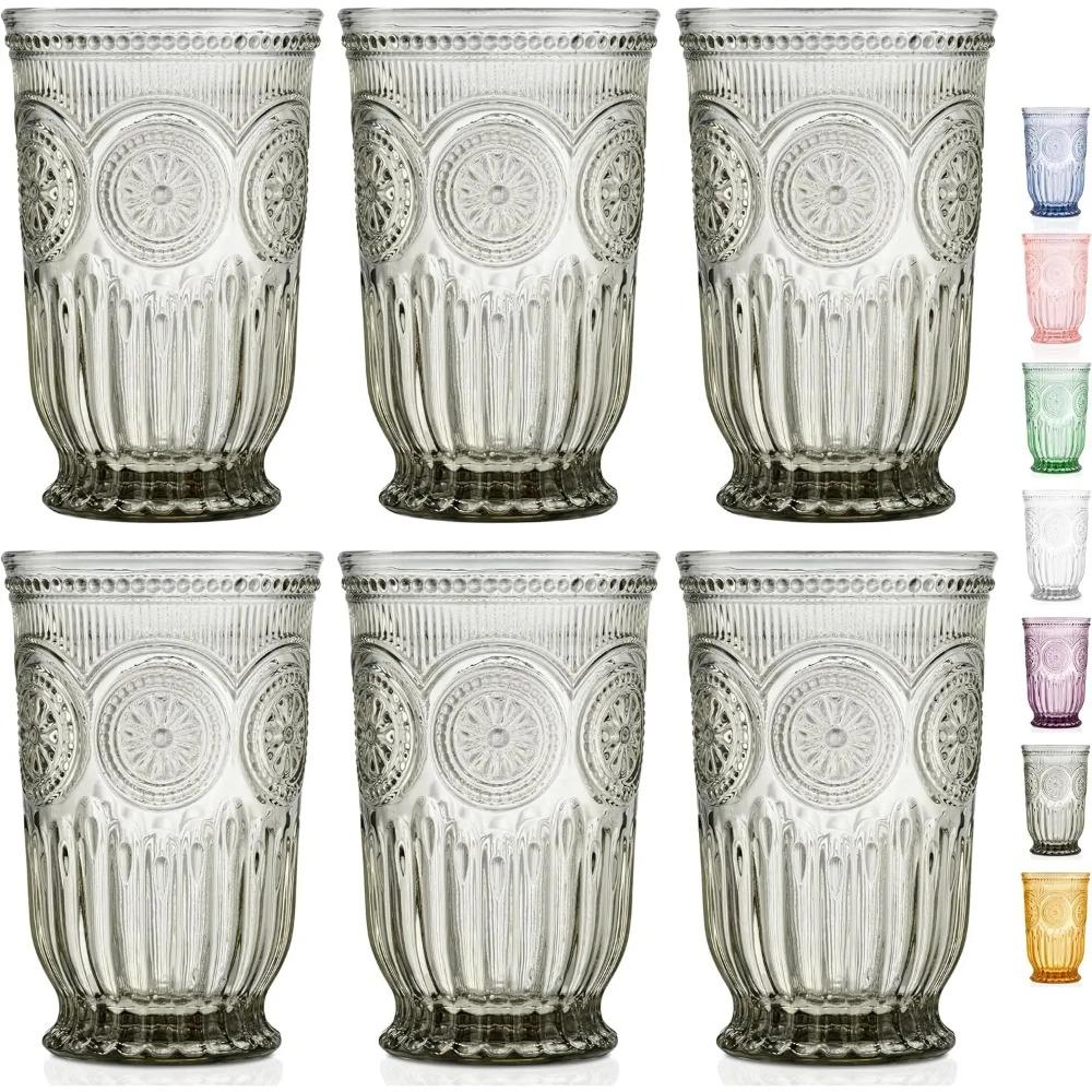 

Розовые стаканы хайбол набор из 6 винтажная стеклянная посуда розовые стаканы для питья для любителей цветного стекла и красочного питья other