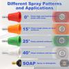 Car Washer: Quick-Connect, Color-Coded, Splash-Proof Nozzle with Soft Rubber Sleeve