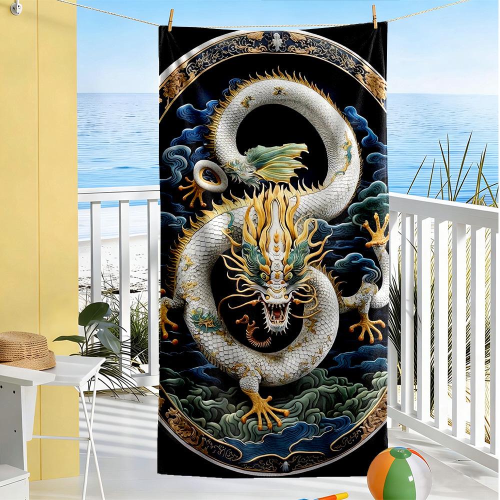 Dragon Beach Towel Quick-Dry Soft Microfiber Comfortable Lightweight