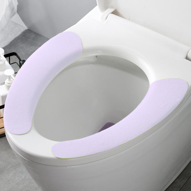 2Pc/Set Universal Toilet Seat Cover Soft Wc Paste Toilet Sticky Seat Pad Washable Bathroom Seat Lid Cover Pad Cushion