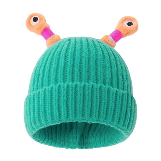 Woolen Hat with Night Light Antenna Decor Warm Knitted Beanie Children Photo Prop Headwear Skiing Hiking Thermal Cap for Adults Teens