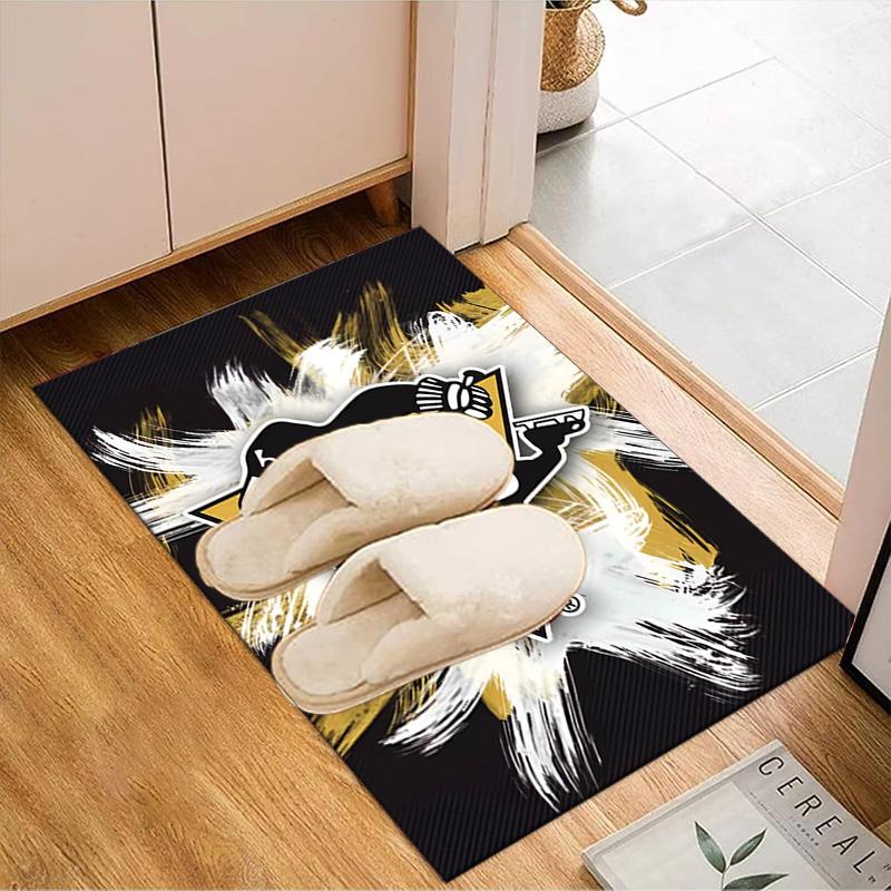 Penguins Heart Logo Art Floor Mat for Living Room, Game Rooms, Office, Bedroom, Office Floor Mat Playful Design, Christmas fan gifts