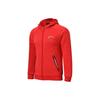 Li Ning Badminton Serie Einfarbig Logo Print Reißverschluss Fleece Hoodie Herren Hoodies Karmesinrot AWDSA03-3