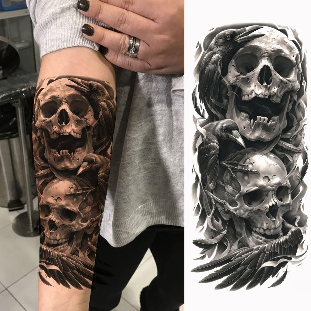 1 Sheet Cool Leopard With Rose Temporary Tattoos For Men Women Adults, Long Lasting Realistic Waterproof Fake Tattoo Sticker