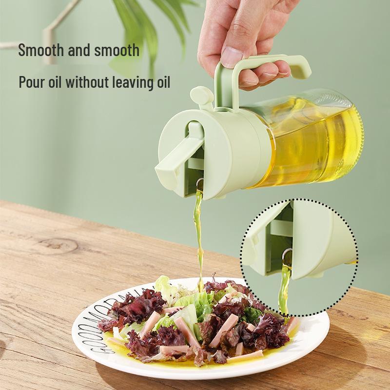 470ml Non-Drip Dual-Use Oil Spray & Pour Bottle with Automatic Closure