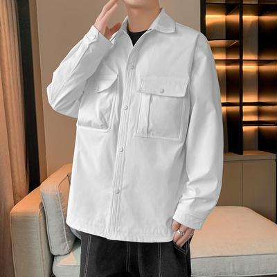 Handsome Shirt Jacket Men's Lapel Autumn and Winter New Style Men's Korean Casual Personality Trendy Youth Top Jacket