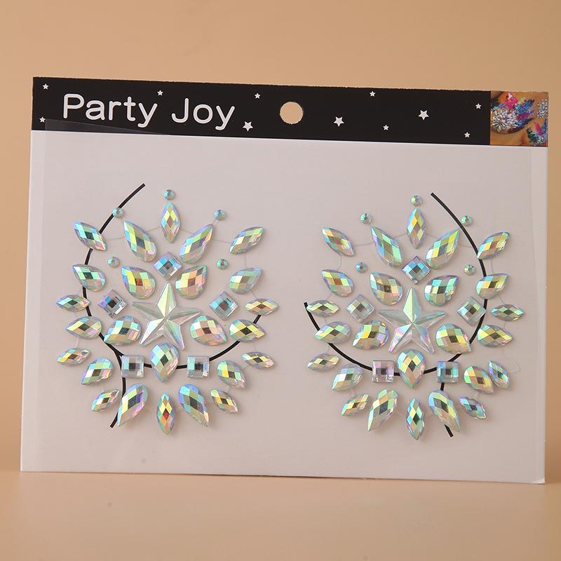 Diamant-Tattoo-Aufkleber für Make-up & Karnevals-Brustdekoration