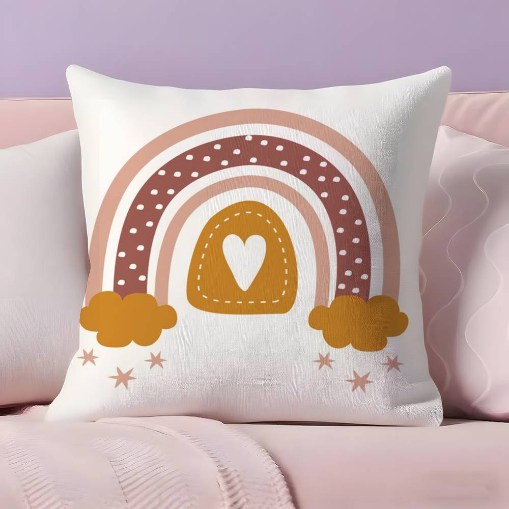 Rainbow Print Pillow Case  Ultra Soft Skin Friendly Fabric Cloud Like Comfort & Concealed Zipper