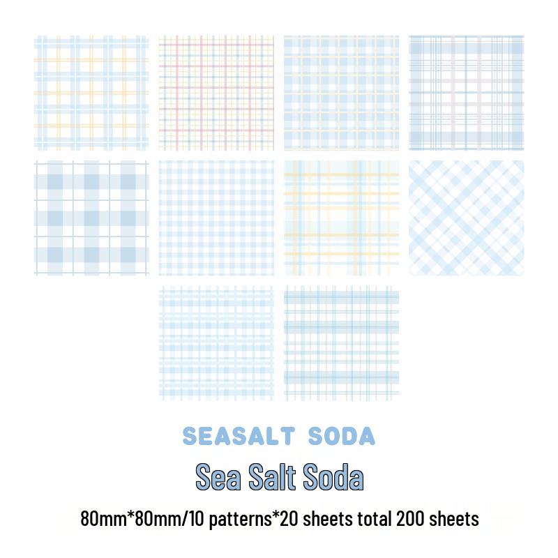 Colorful Grid Element Non-Adhesive Sticky Notes - 200 Sheets for Journal Decoration and Background Material.