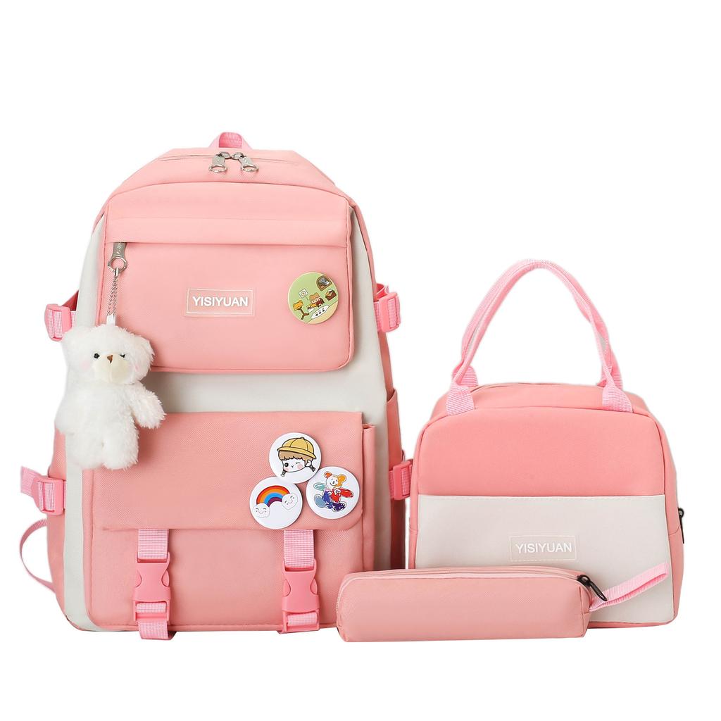 School Bag New School Bag Female Junior High School Students Primary School Students Large Capacity Backpack Backpack Thermal Insulation Lunch Box Bag