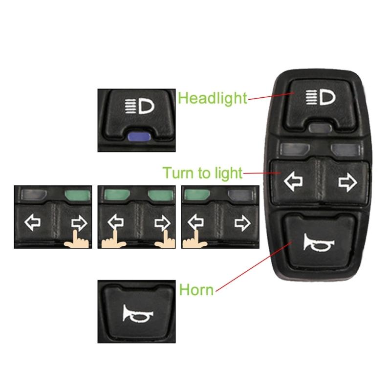 Electric Bike Horn Headlight Signal Light Switches Waterproof Lamps Horn Switchs