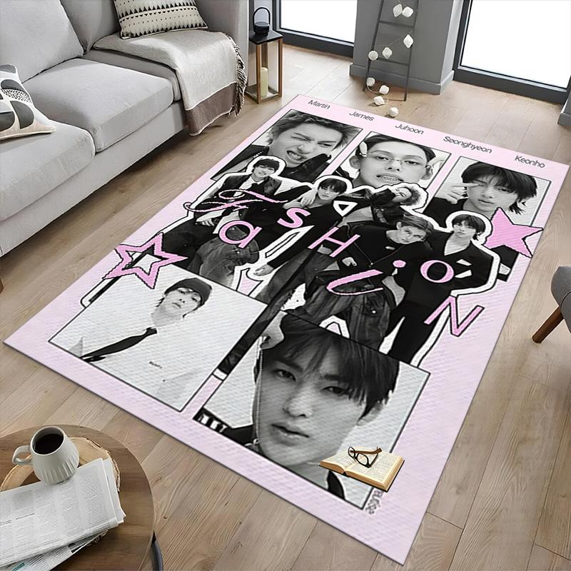 Fashion Icon Collage Carpet For Playroom Bedroom Living Room Sofa Home Decorkids Game Area Rug Nonslip Floor Mat