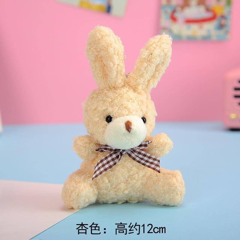 Adorable Plush Bunny Keychain Teddy Bear Style Soft And Fluffy Backpack Accessories