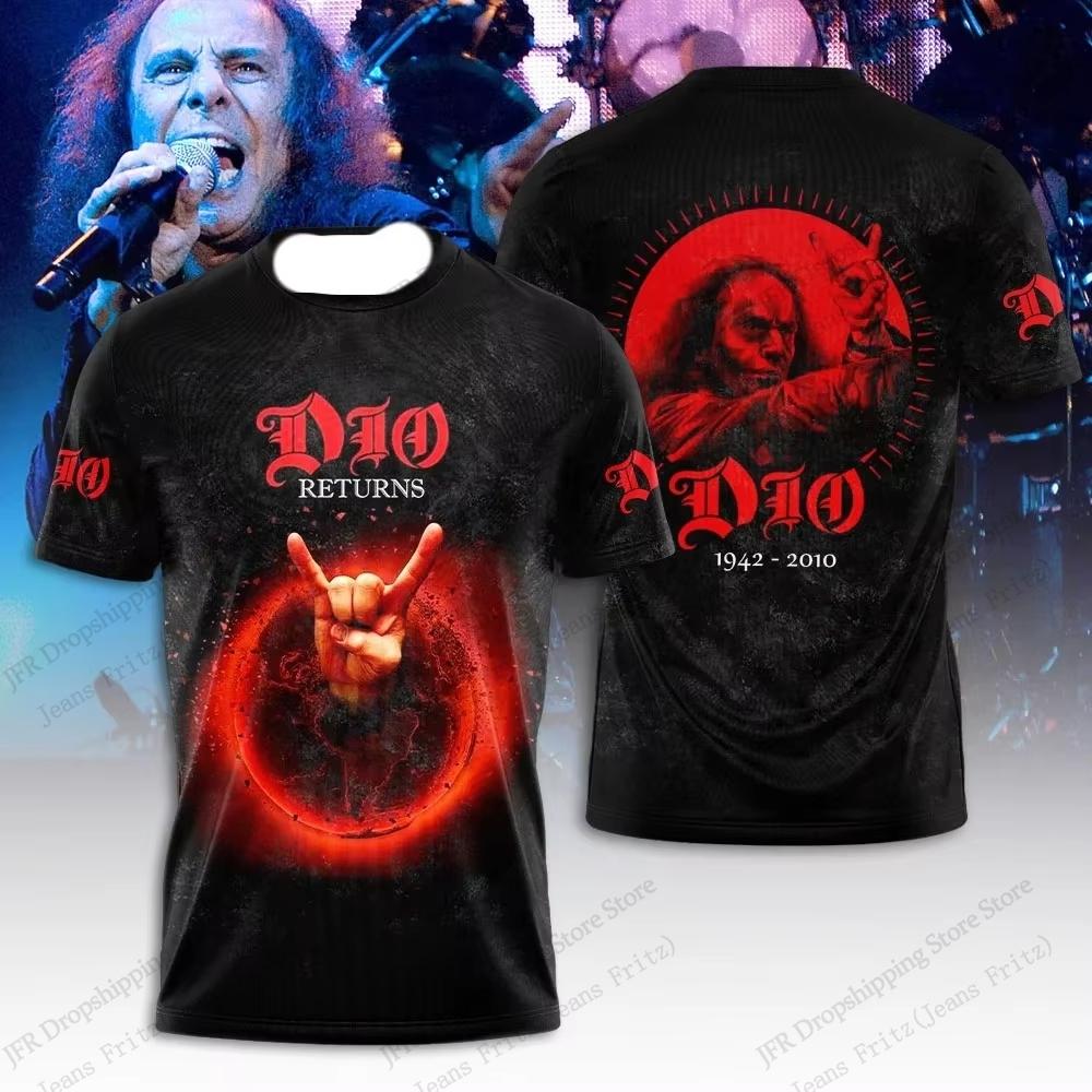 Retro Rock Dio Band 3d Graphic Print T-shirt Men Women Fashion Casual Oversized Short Sleeve Tops Tees Men Clothing Album