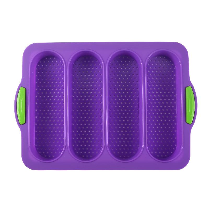 4-Cavity Non-Stick Silicone Baguette Cake and Bread Mold