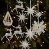3D Christmas Tree Pendant Glitter Xmas Tree Pendant Snowflake Hanging Pendant  Holiday Season